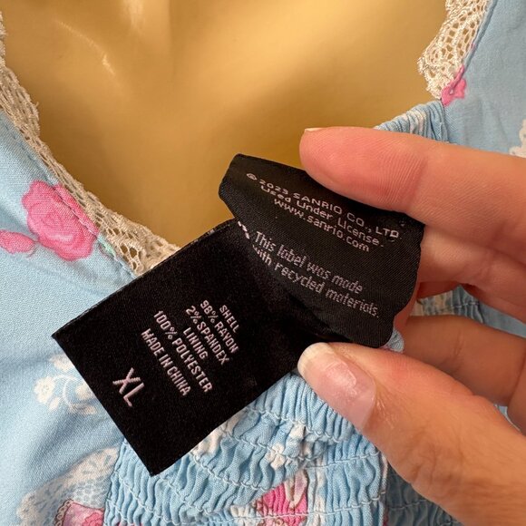 My Melody XL Sanrio floral Lace Peasant cutsey core Woven Top hot topic - Picture 7 of 8